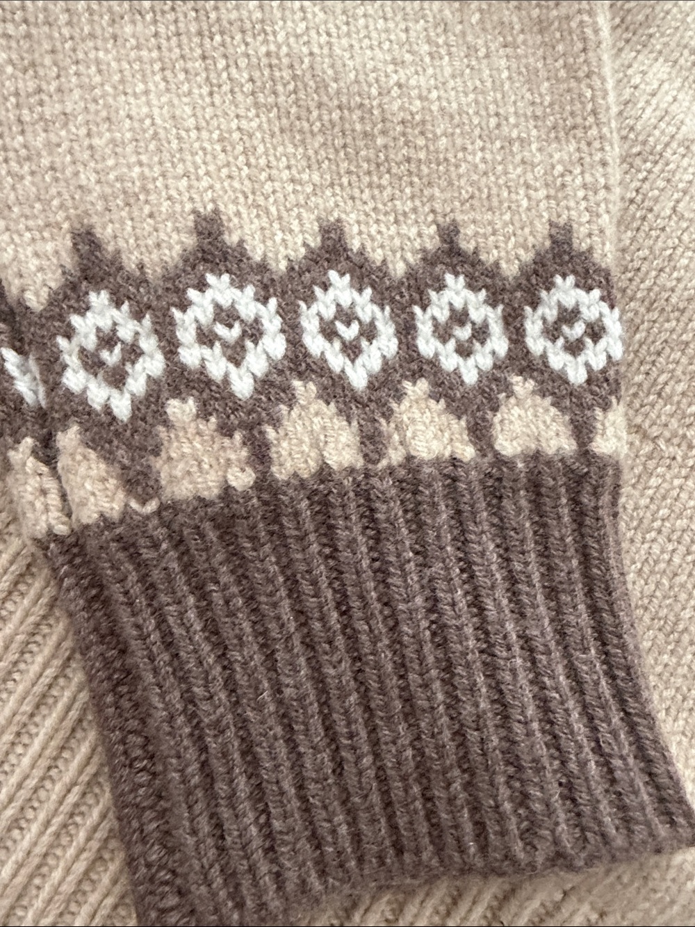 rag & bone Brown and Cream Fair Isle Crewneck Sweater - Picture 5 of 10